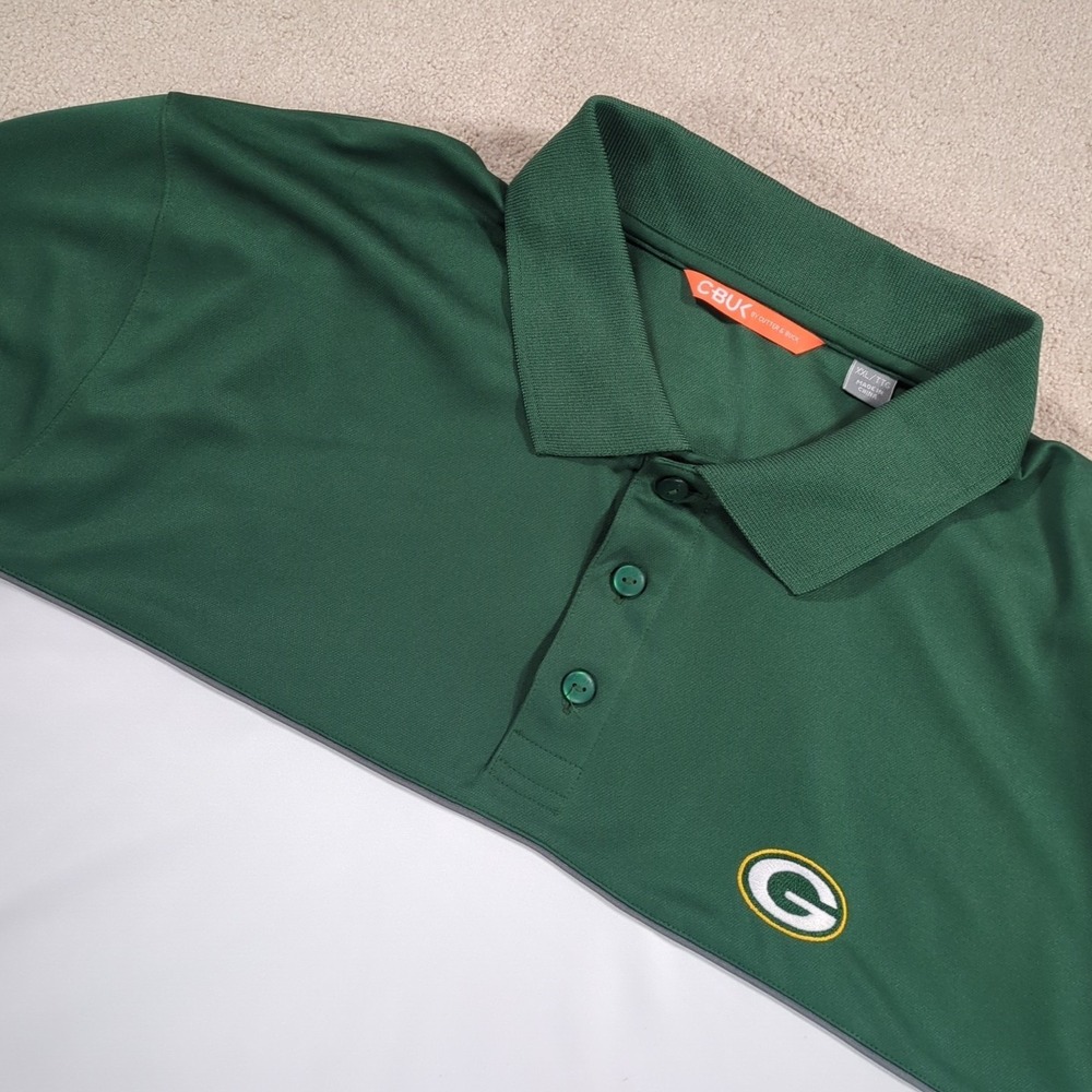 Green Bay Packers Polo Shirt Mens XXL Gray NFL Football CBUK Cutter & Buck